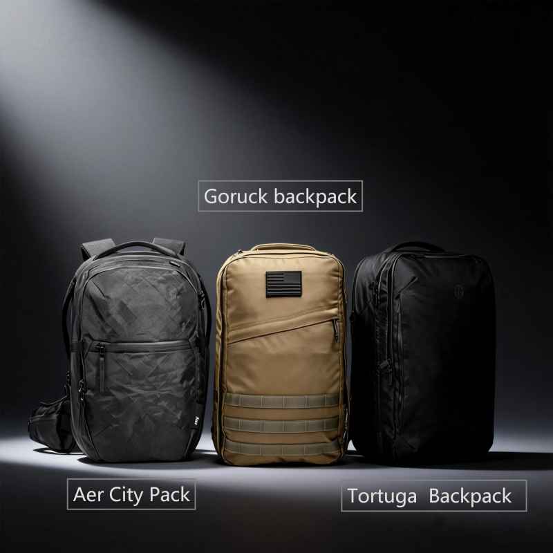 Aer City Pack, Mochila Goruck, Mochila de viaje Tortuga. Comparación de tres mochilas de exterior de primera línea: análisis del fabricante y recomendaciones de uso.