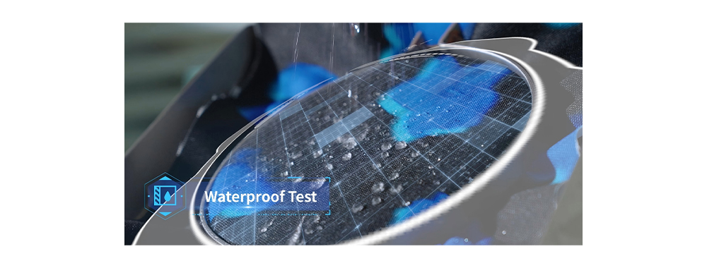 Image display SYNBERRY BAG conducts hydrostatic pressure testing on each batch of waterproof materials before the launch of the new product